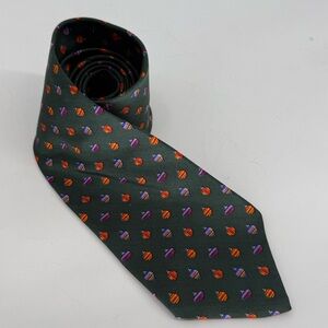 Brooks Brothers Makers 100% Silk Green Christmas Xmas Men's Neck Tie Ornaments